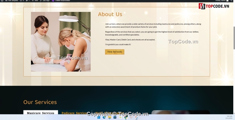 website tiệm nail,code web spa,source code web nail